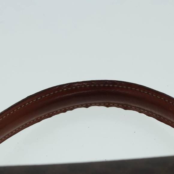 CELINE Macadam Canvas Hand Bag PVC Leather 2way Brown Gold Auth 91303 - Picture 10 of 16